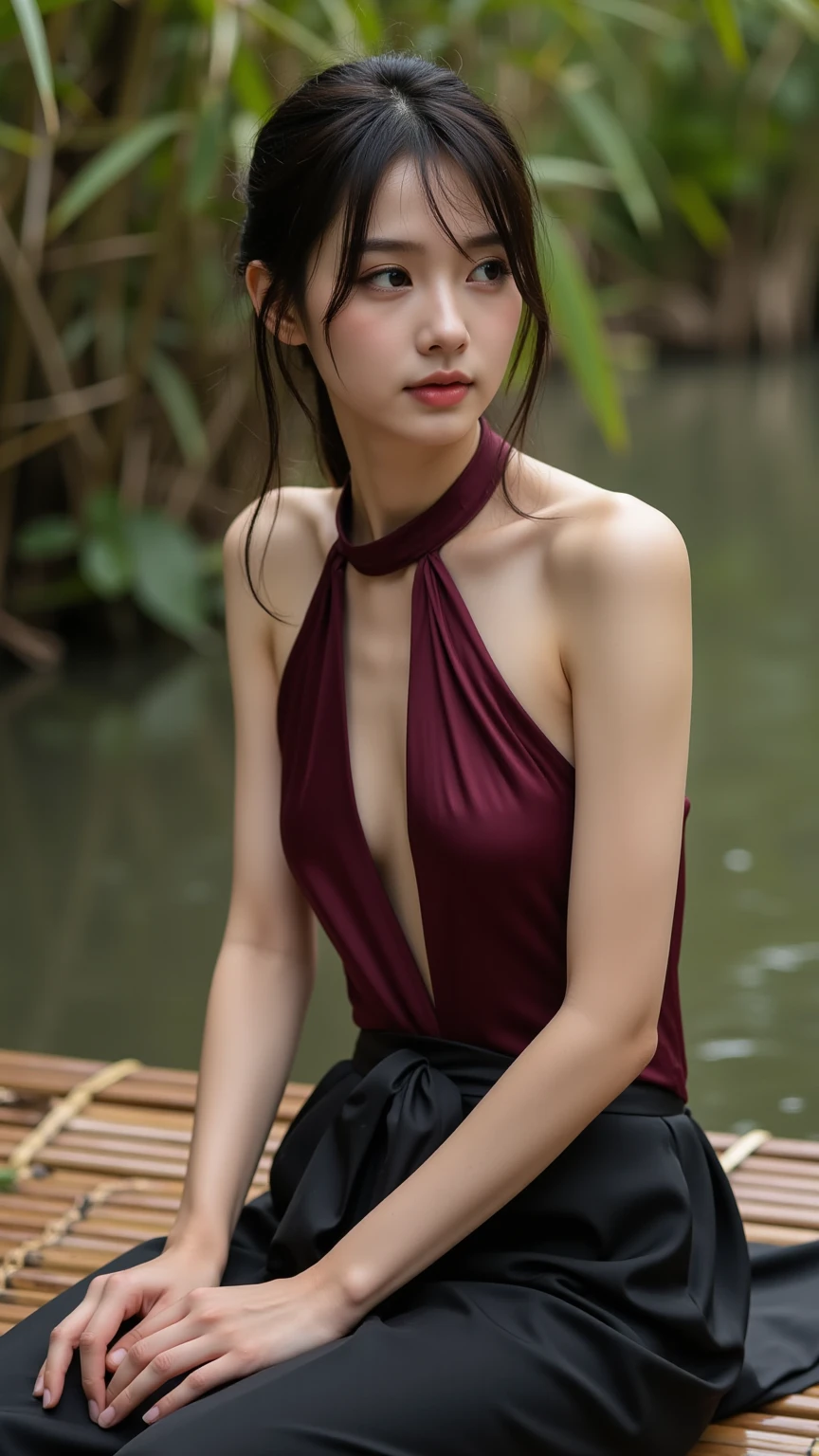 (Full body:1.75); (8K, Masterpiece, RAW photo, Best quality, detail:1.3), (ultra realistic Natural background, scenary:1.5), Depth of field, Cinematic light, (ultra realistic face), (1 picture of 1 solo girl Airim Jones:1.6), 1girl, (Beautiful and elegant Russian girl), (skinny girl with glasses), (European face:1.3), (perfect complete full body:1.6), (full body shot including shoes:1.6), (perfect [frontal view|side profile|back profile]:1.5), (small necklace, collarbone:1.1), ( [bangs|pigtails|bob|pixie] hair:1.5), (ultra detailed skin:1.4), (sexy red minitop:1.5), (soft fabric miniTop:1.5), (Flare Leg Jeans:1.6), (perfect standing pose:1.5), (perfect long legs:1.4)