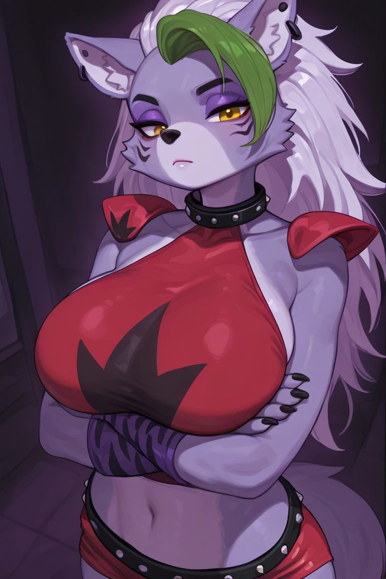 (((Angel Dust Hazbin Hotel))), by mr_canvas, by mr canvas, by mrcanvas, {best quality}, {{masterpiece}}, {highres}, 4k, 8k, furry, male, solo, furry art, thick lineart, heavy lineart, thick black lineart, bold lineart, thick outline, muscular anthro, angeldust, 4 arms, white striped suit, thigh boots, gold tooth, large , huge testicles, huge , massive chest tuft, muscular arms, muscular legs, muscular male, see-through shirt, choker, bowtie, red gloves, spikes, spiked bracelet, grin, white fur, wearing panties, cleavage, skin tight, large insertion, facial piercing, eyebrow piercing, detailed, hi res, high resolution, multiple arms, (massive chest tuft:1.5), pink spots, arthopod, demon, big muscles, black spiked collar, hoop ear ring, butt, muscular gynomorph, white striped suit, black bowtie, pink gloves, thigh highs, silly, cum in ass, restroom, mirror, reflection, , sweat, heavy breathing, full-face blush, ahegao, heart-shaped pupils, rough sex,