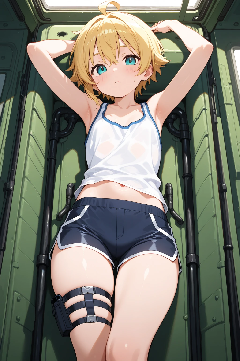 kagamine Rin girl tied up by muscular man forcing her to sniff his stinky farts