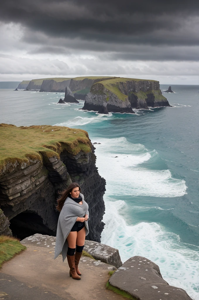 Insanely hot (blonde)1.1 smiling, standing on mountain cliff posing for camera, bending over, ((detailed face)), ((detailed facial features)), (finely detailed skin), (blonde hair)1.5, athletic body with huge breasts, cleavage stacked, skin tight crop-top, skin tight pants, heels shoes, full body, view of the sea (fantastic panorama), (perfect proportion), (long wide angle), ultra focus face, (realistic photo)(best quality) (detailed)(sharp focus)