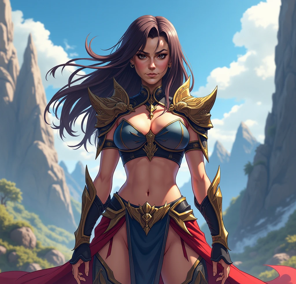 award winning concept art of tall (1girl:1.2) in pearlescent shiny ornate armor running towards the viewer, epic, god rays, centered, (masterpiece:1.2), (best quality:1.2), Amazing, highly detailed, beautiful, finely detail, warm soft color grading, Depth of field, extremely detailed 8k, fine art, stunning, iridescent, shiny, light reflections, crisp, curls, wind, flying leaves, dynamic pose, hyper realism, vibrant, sunlit, edge detection