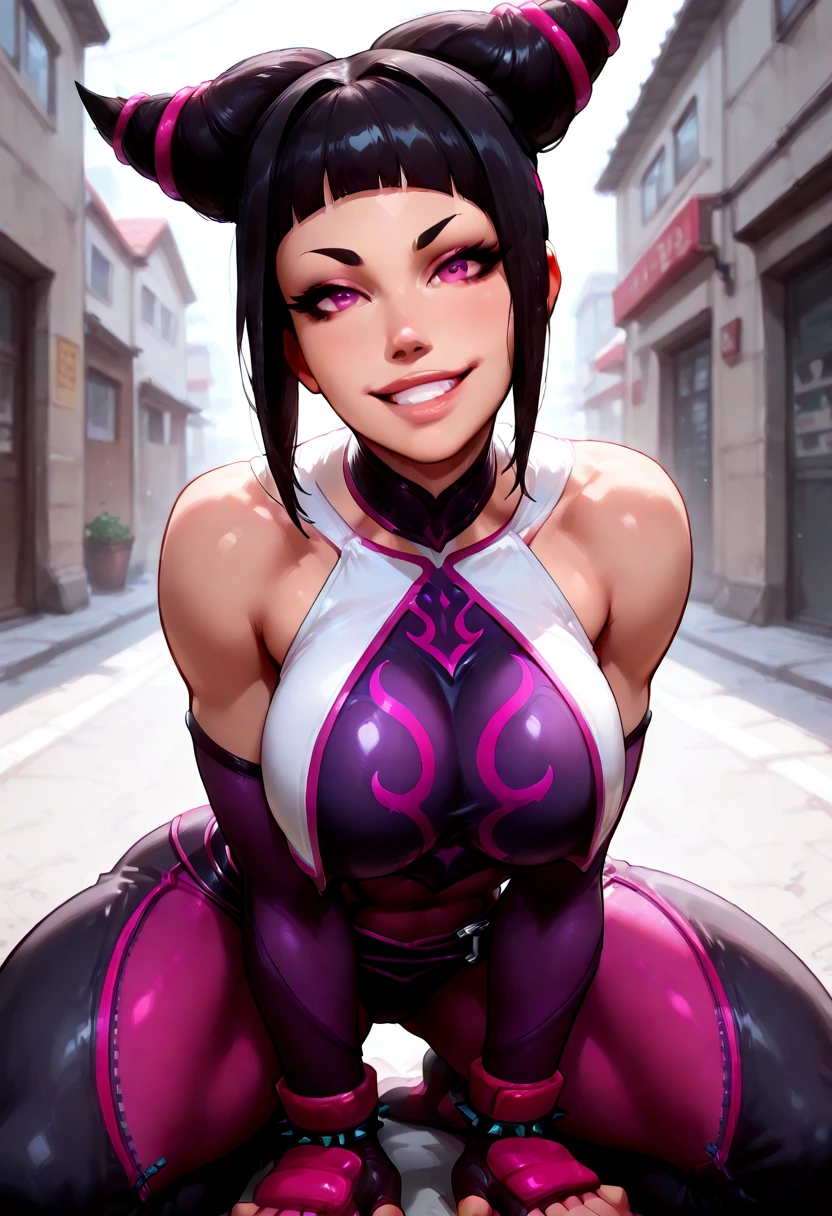 y (((Juri Han)))(por Streetfighter ),tetas perfectas, adolescente ,trasero grande, lindo sexy sensual cuerpo perfecto ,(((empty background)),cuerpo completo 8k , hiperrealista, (((como renderizado de Unreal Engine))) (grandes tetas) todo que parece a un render 3d(((on an empty background))) centrada , sosteniendo sus tetas