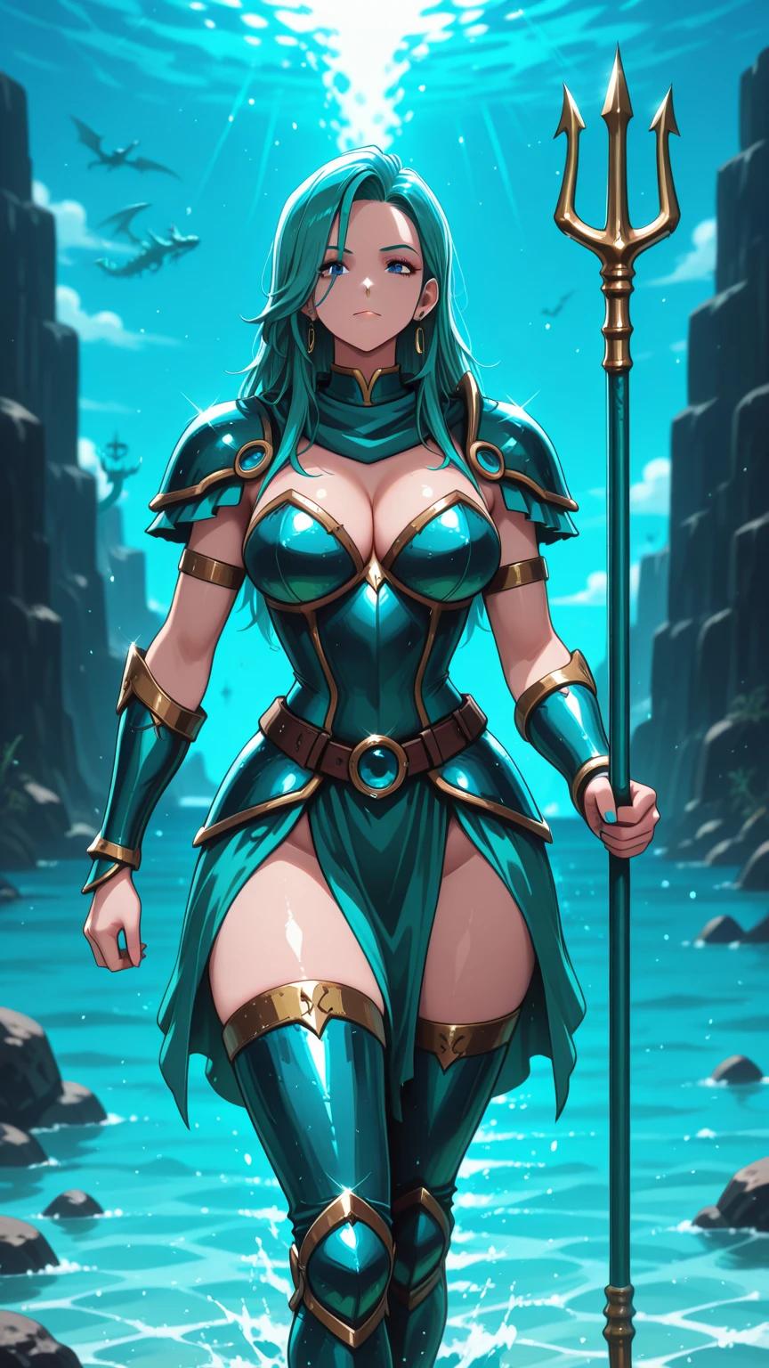 Master piece, best quality, graphics, colors and textures, ultra detailed, mechanical siren girl,  precious face and body, big breast in an Atlantis aquatic scenario