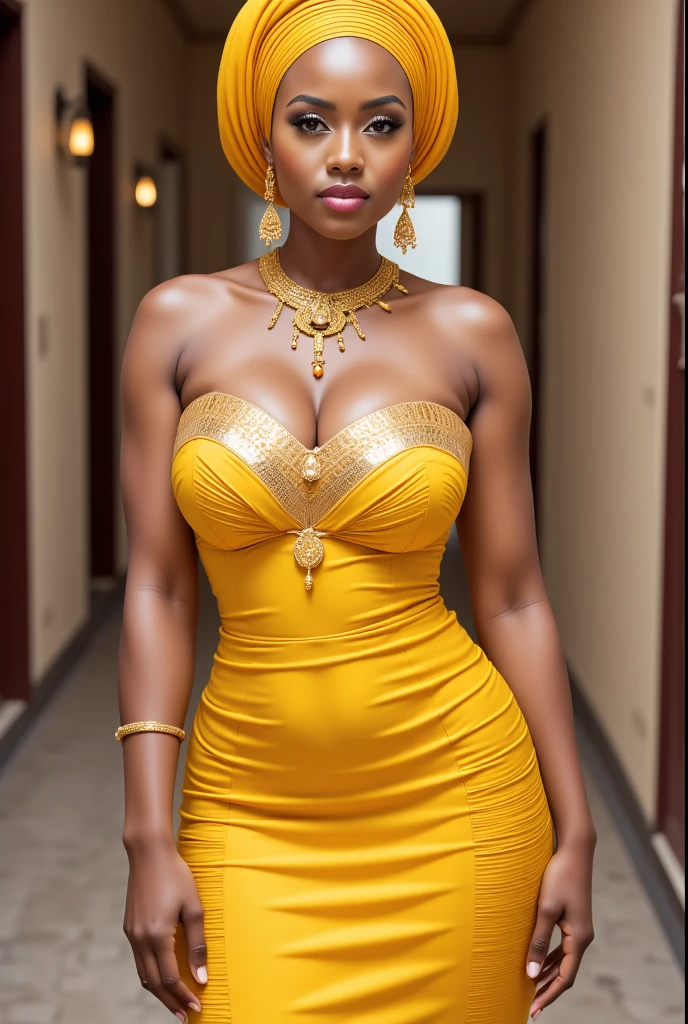 (best high quality:1.5), obra de arte, (8k), extremely detailed, (High details:1.4), Solo, Angolan female, (dress),