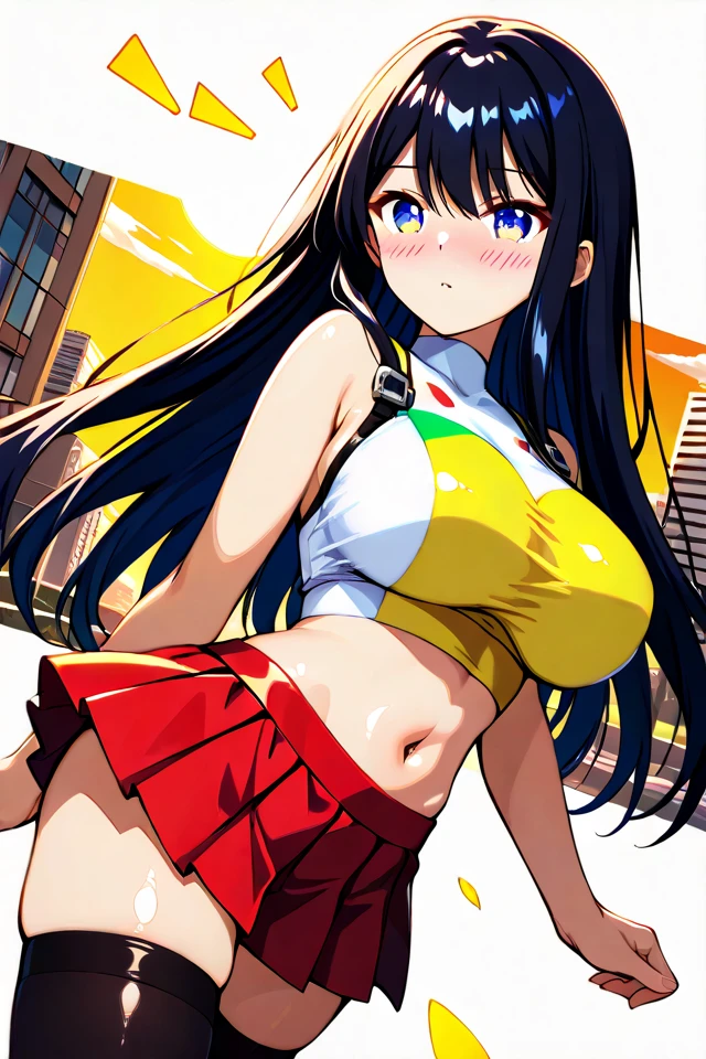 Madoka Ayukawa, 14 years old, bangs, 1girl, masterpiece, highest quality, disorganized, retro artstyle, 1980s \(style\)))), look viewer, (((full nude))), full blush, (((no Panties))),, Take a look here, (((nsfw))), view audience, nsfw, Genitals are visible,1girl, (((See here))), nsfw, (Japanese girl showing off genitals:1.1), look viewer, (((a girl, Flying in the air in a naked, from the knees up, overlooking the cityscape below,))),