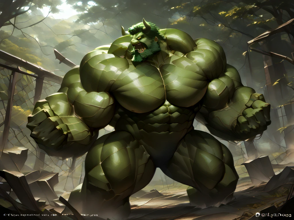 a large and extremely muscular orc warrior,highly masculine orc,rugged orc features,thick body hair orc,orc wearing Athelete clothes, Hairy, Armpits, bara, musky, Piercings, Barbarian, Modern Gym ,best quality, anime, Masculine, bara, Tanktop full body, giant, macro, Handsome, bara,