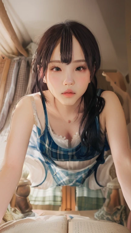 japanes、a beauty girl、One Girl、One-length ponytail、a baby face、A slender、tiny chest、10yaers old、pupils、climax、orgasm、abnormal red face、Both eyes are closed。Half-open lips、Sleeveless sailor suit、