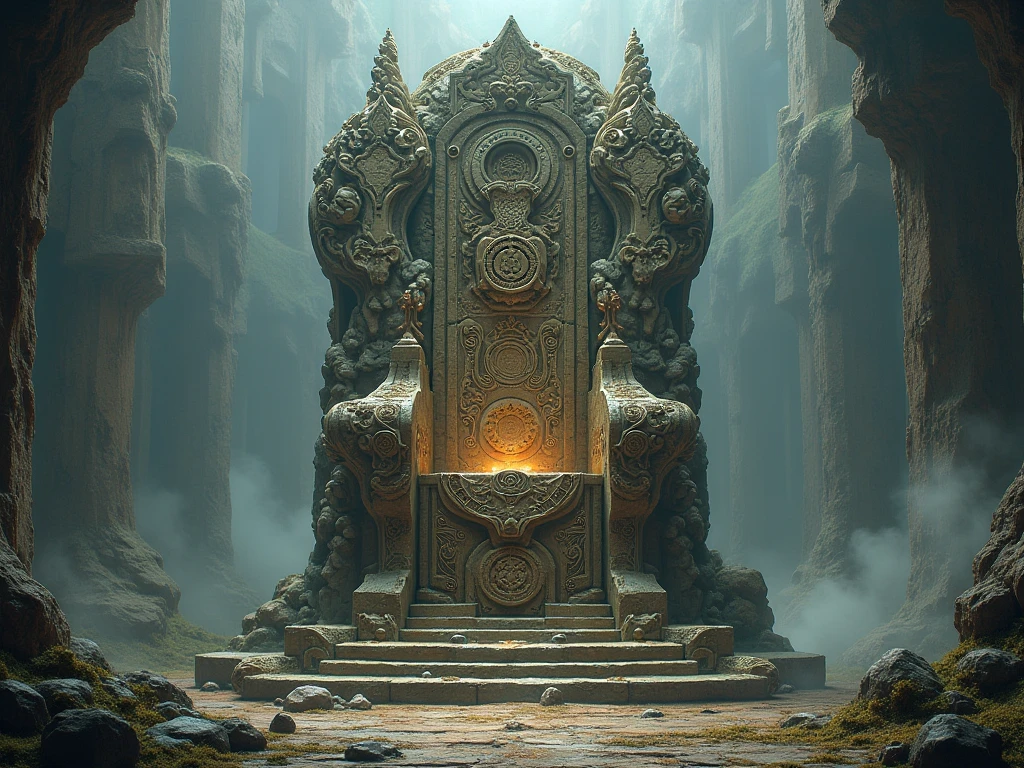 (anime, dark fantasy, throne), (extremely detailed CG unity 8k wallpaper, masterpiece, best quality, ultra-detailed, depth of filed, HDR:1.2, high FXAA), beautiful, golden ratio, vibrant colors, mysterious atmosphere, goblin king throne, goblin cave, totem, tribal, skull everywhere, general shot, dungeon and dragons