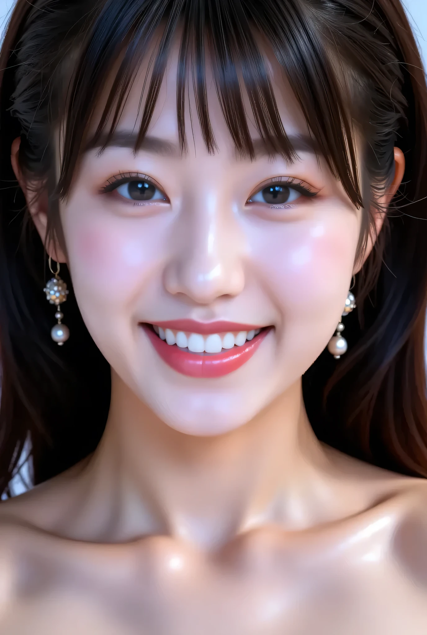 (top quality:1.4),(masterpiece:1.4),(realistic:1.4),(realistic:1.2),(超high res, オリジナルの    Picture    :1.4),(high res, Very Detailed:1.2),(8k:1.2),   { Picture }   ,{黒髪の女性の    Picture    },{  bang:1.8},[],[Stretching breasts],{{ Skull and bright colors , shimmering eyeshadow on lower lashes}、{厚くボリュームのあるmascaraと組み合わせて、highlight eye-catching beauty},(((plump bag of tears :2.0)))}}}
,{18 year old girl}, {{{smile yang:teeth}}}, {{ beautiful ,  輝くbeautiful肌: Fair skin:2.0}}}, (Stretching breasts:: slender body),()- 
BREAK,{{{big nipples (red) big nipples}}: Areola {Pink} Areola}},
BREAK,{{}}, {beautiful face},{{  (clear eyes): ((big double eyelids)): (mascara): ((charming, plump bag of tears)) }}
