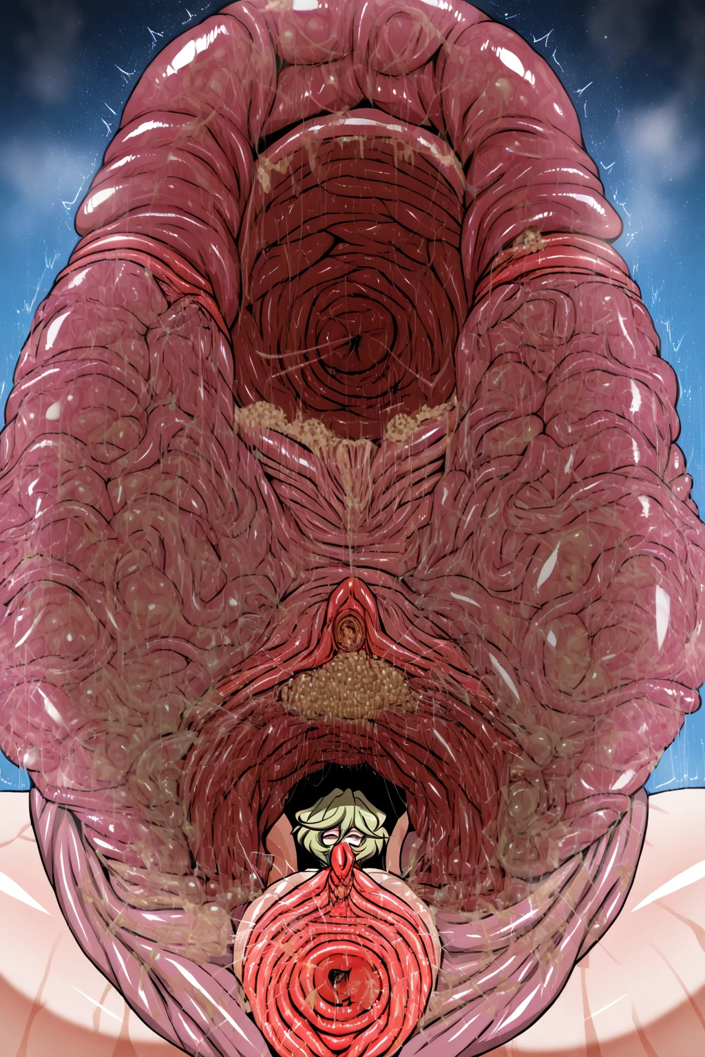 (masterpiece, best quality:1.3), 1female, solo, wide hips, thick thighs, chun-li, from behind, sweaty, sweaty body, bedroom, sleeping, sucking thump, wide ass, night time, ass focus, in bed, nude, dark cool color background, brown anus, looking down view, body covered in smegma, smegma, stray pubic hair, sweat, smegma on back, smegma on hair, smegma on pillow, smegma on back, smegma on face, smegma on ass, (body covered in smegma)