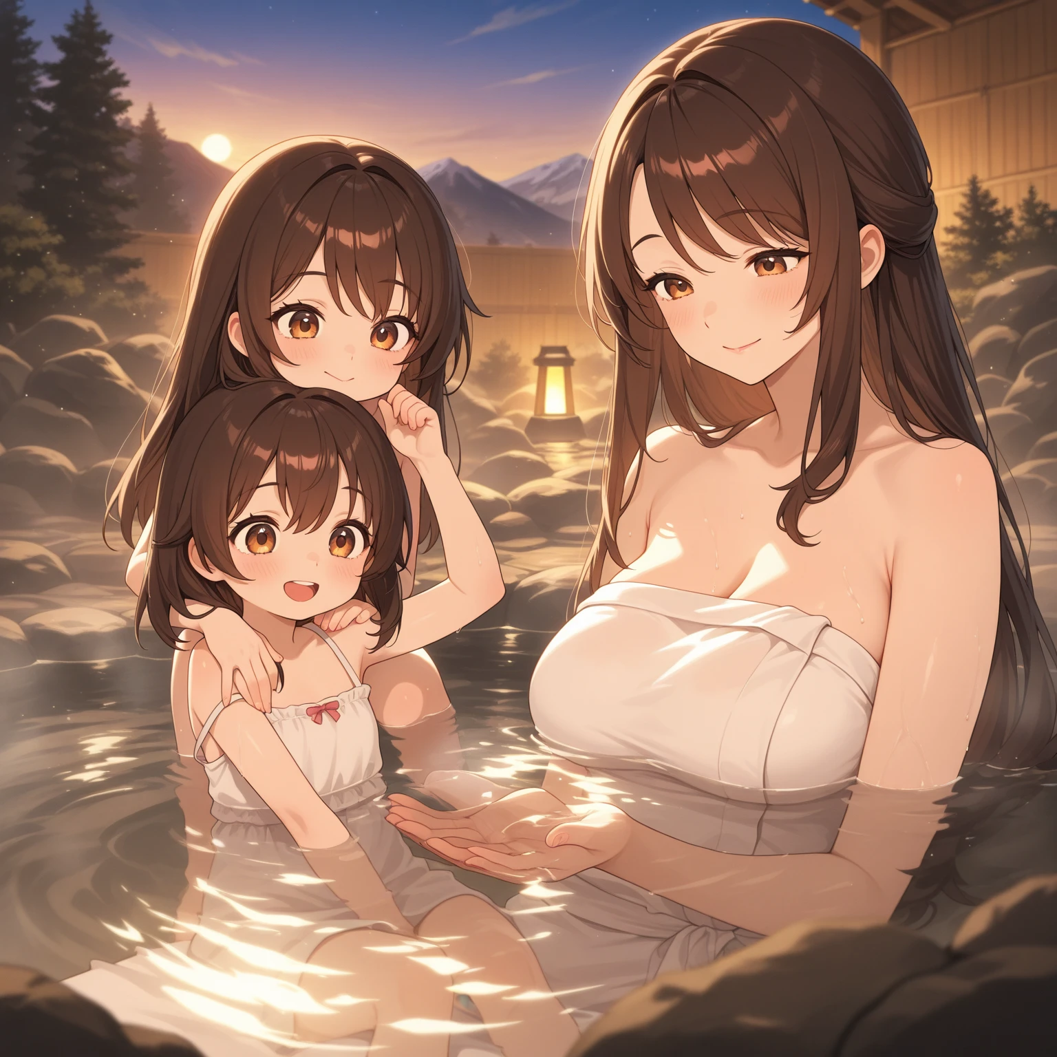 Kasumi Toyama,Band Dream!,(Mother and daughter:1.8), (Two Women:1.6),(Happy smile:1.3),Peace of mind,peace of mind,Trance,Purple eyes,(Absurd, 8k, 4K, Tabletop, Extremely detailed:1.2), Highest quality, Perfect Anatomy,Perfect Face,Heart-shaped pupils,Being spoiled,looks happy,(big breasted mother:1.5),(A girl with very small breasts:1.5),Acme,Masterpiece Nipples,Black pubic hair,Erect nipples, (全裸のMother and daughterが並んで座っている:1.6), (Firm and huge breasts:1.5), nsfw, NUDE, (In the hot spring:1.5), (Hot bath:1.4), (Sweaty:1.5), (peeing:1.7)