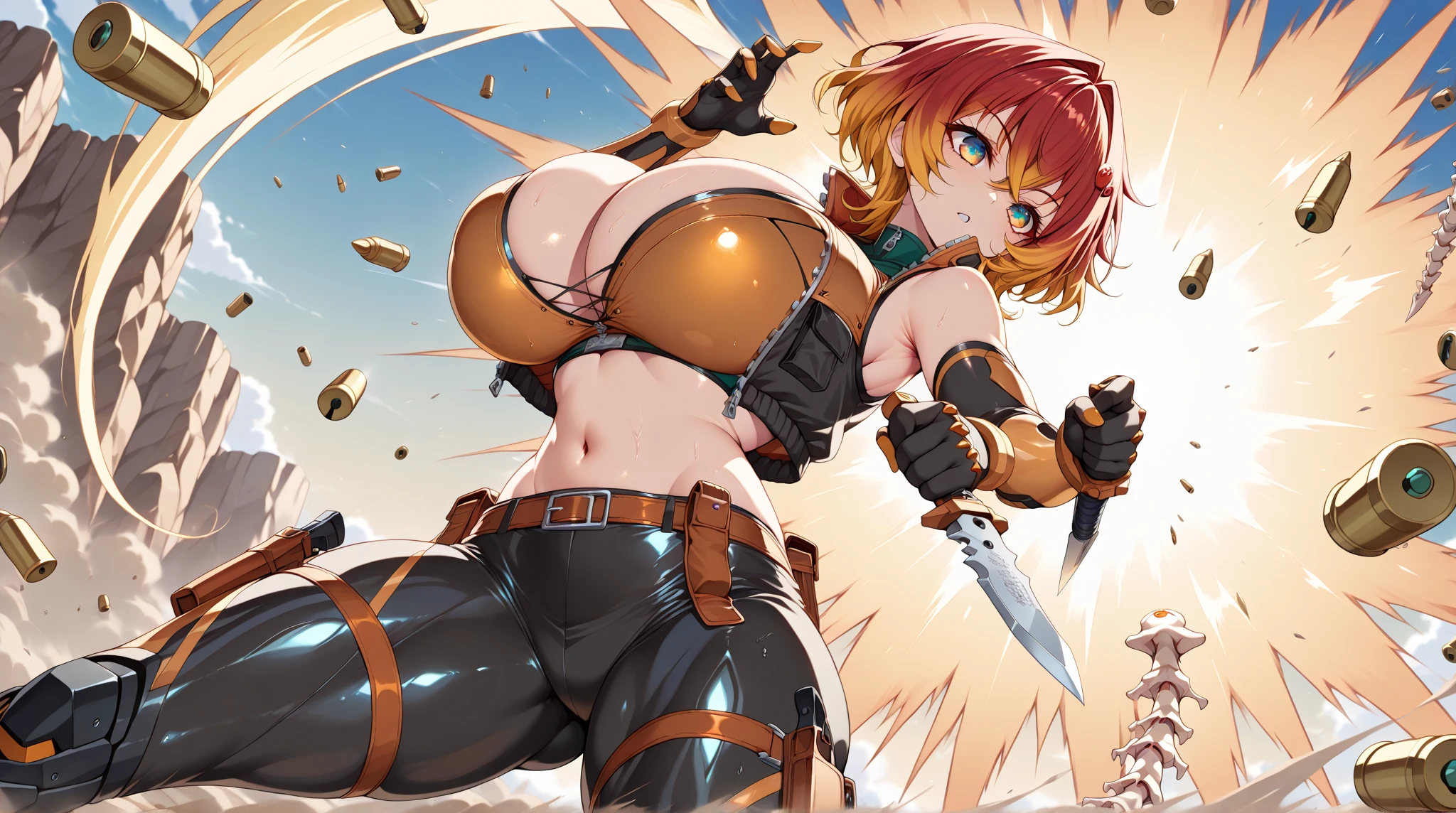 Dorohedoro Style, POV Blowjob, cute and sexy girl with short red hair