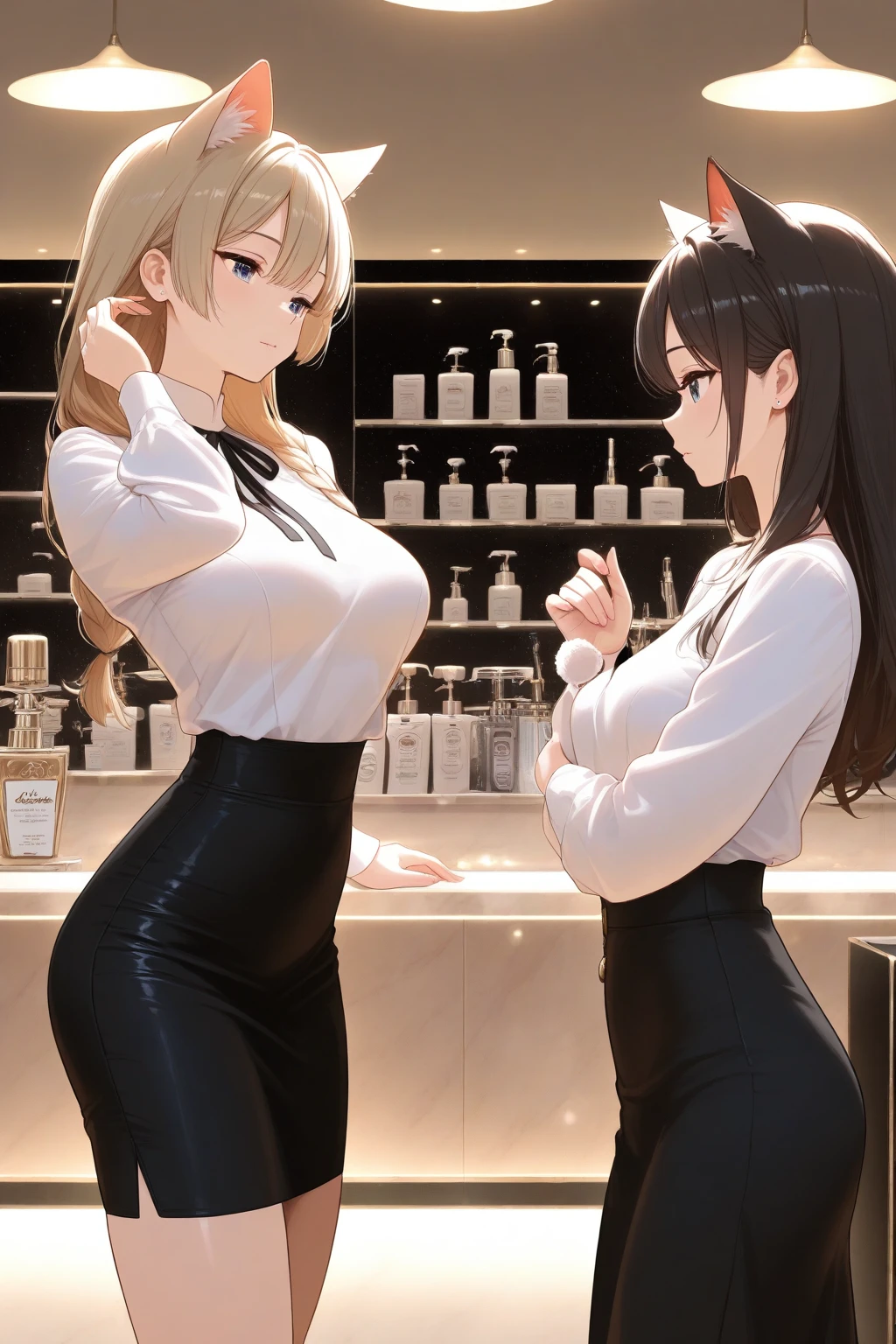 cheveux noirs, meilleure qualité, Ultra-détaillé, illustration, kawaii, Lumière détaillée, heureux, sourire, Rougir, met en valeur les cheveux, beau corps détaillé, yeux pétillants détaillés, 1fille, Regarder en arrière, montrant la peau, fesses, cuisses nues, Des membres parfaits, Sous-vêtement, sur le lit, full view of fesses, showing fesses, dans la chaleur,, jambes ouvertes, montrer ????????, Pose de Levrette pour se photographier de dos dans le miroir avec son smartphone, montrer le vaginl rupture, ??? bouche, longs cheveux blonds