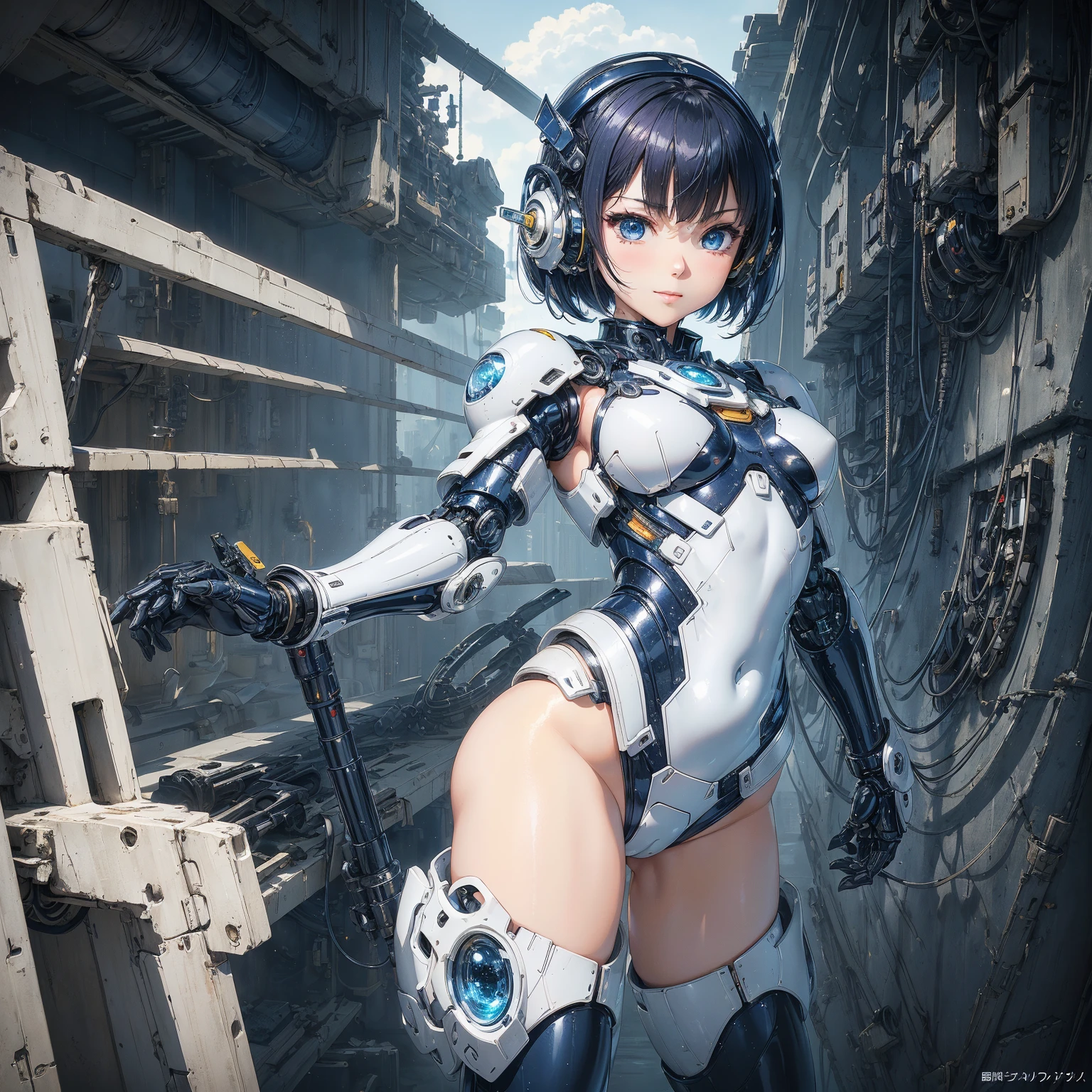 (1girl:1.3), solo,__body-parts__, official art, unity 8k wallpaper, ultra detailed, beautiful and aesthetic, beautiful, masterpiece, best quality, RAW, masterpiece, super fine photo,, best quality, super high Resolution, photorealistic, sunlight, full body portrait, stunningly beautiful,, dynamic pose, delicate face, vibrant eyes, (side view), she is wearing a futuristic Iron Man mech,WHITE and gold transparent, Highly detailed abandoned warehouse background, detailed face, detailed complex busy background, messy, gorgeous, milky, high detailed skin, realistic skin details, visible pores, sharp focus, volumetric fog, 8k uhd, dslr camera, High quality, film grain, fair skin, photorealism, lomography, sprawling metropolis in a futuristic dystopia, view from below, translucent,nipples,straddling, spread legs, sex,hashful FACE,round glasses,