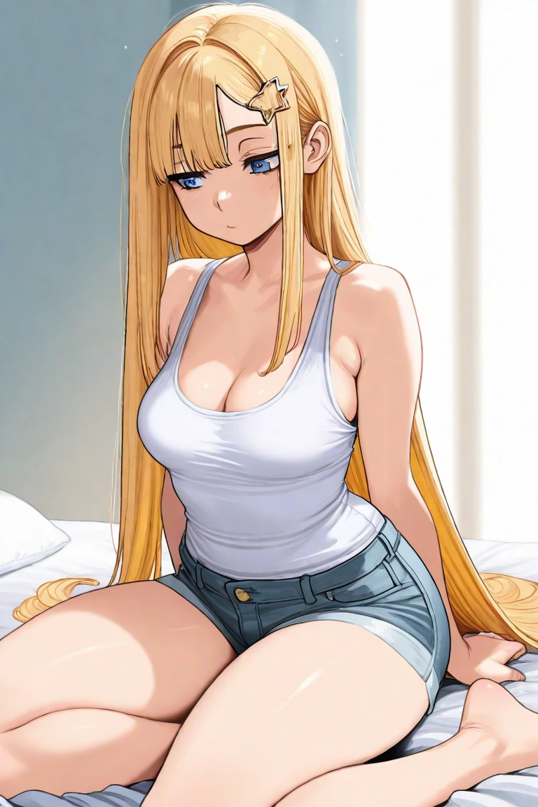 masterpiece, best quality, official art, NSFW, extremely detailed CG unity 8k wallpaper, 1girl, (loli), (elementary 5th grader loli), (height 140cm), ((mega twintail)), (big hair), fashionable, big smile, jewelry, sitting on stoop, (nude),  (((completely nude))), ((show breast)), ((show nipples)), (flat chest), (visible chest), ((bare chest)), (tanned), hot, sexy, lewd, hand behind the head, ((spread leg)), perfect eyes