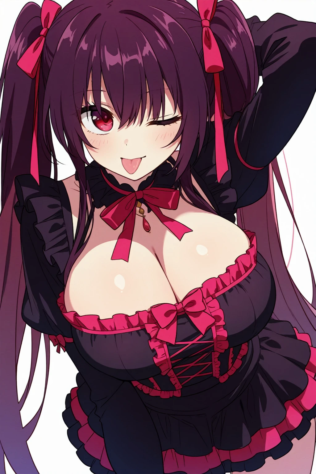masterpiece, cute,beautiful,best quality, 1lady,black hair,long hair,glowing eyes, (finely detailed empty pupils and detailed face),,,,extremely detailed picture unity 8k wallpaper,solo,(latex military costume:0.9),large breasts,seductive smile,military hat,latex thighhigh,large breasts,black hair,pink eyes,pink leotard,pantyhose,military coat,enamel suits,grossy lips,sitting,bust shot,sadistic smile,,heel,