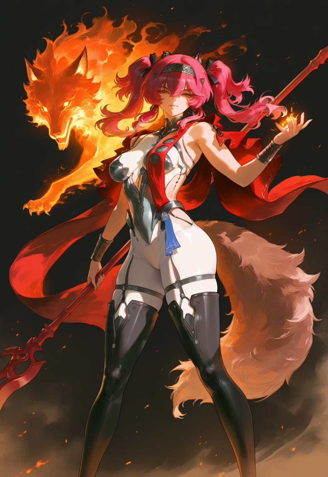 Stunning high-quality image about Kitsune the beautiful human red fox female from japanese mythology, hyper realistic, hyper detailed, hyper resolution, masterpiece