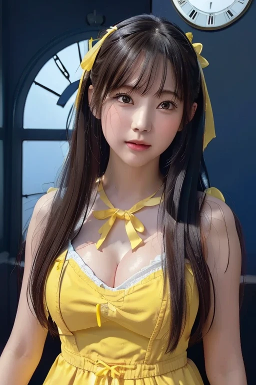 18-year-old cheergirl in yellow miniskirt(F Cup Breast)