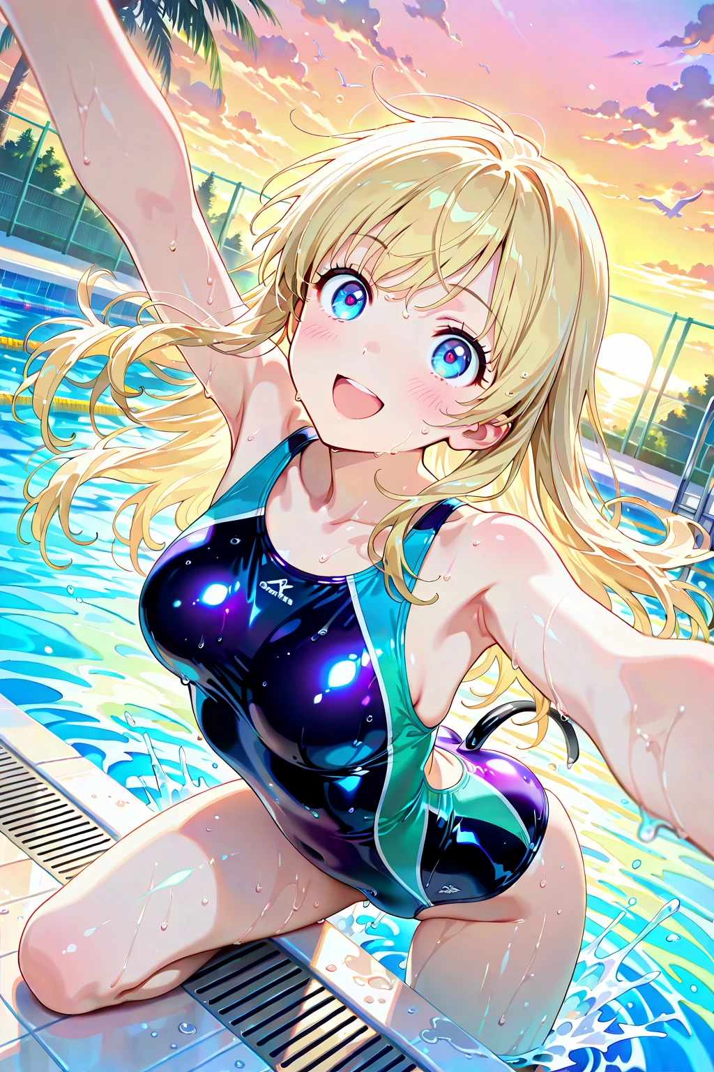 Child body shape、Ahegao、Tongue、Painful expression、After being creampied 、、Blonde、NSFW:1.2、The crotch is overflowing with water、Wet competition swimwear、Slim and beautiful legs、Beautiful legs、6 years old、Shift the crotch fabric to the side to expose the pubic area、Small Tits、Small Tits、Nipple Pochi、Feet that don't wear anything、Competitive swimsuit, see-through breasts、、Crotch wedges、Bite、sexual excitement、Shiny skin、Wetty、Do not wear anything other than competition swimwear、Height 110 cm、Colorful competition swimwear、Lie down、Open your crotch、Bite、without bulge