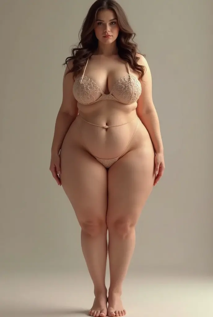 ((naked)),((Saggy huge)),((Heavy body)),((Wide Hips)),((Thick body)),((Big Belly)),((Japanese woman)),((Brown short hair)),((Brown eyes)),((Full body portrait))、((1 female)),((Thick neck)),((Round face)),stand on tiptoe、White blank background、Stand facing forward、naked feet、Full body portrait、Stand with your feet apart、model pose、Full body portrait、Full body portrait、Full body portrait、Stand with your feet apart、Standing with your legs apart、