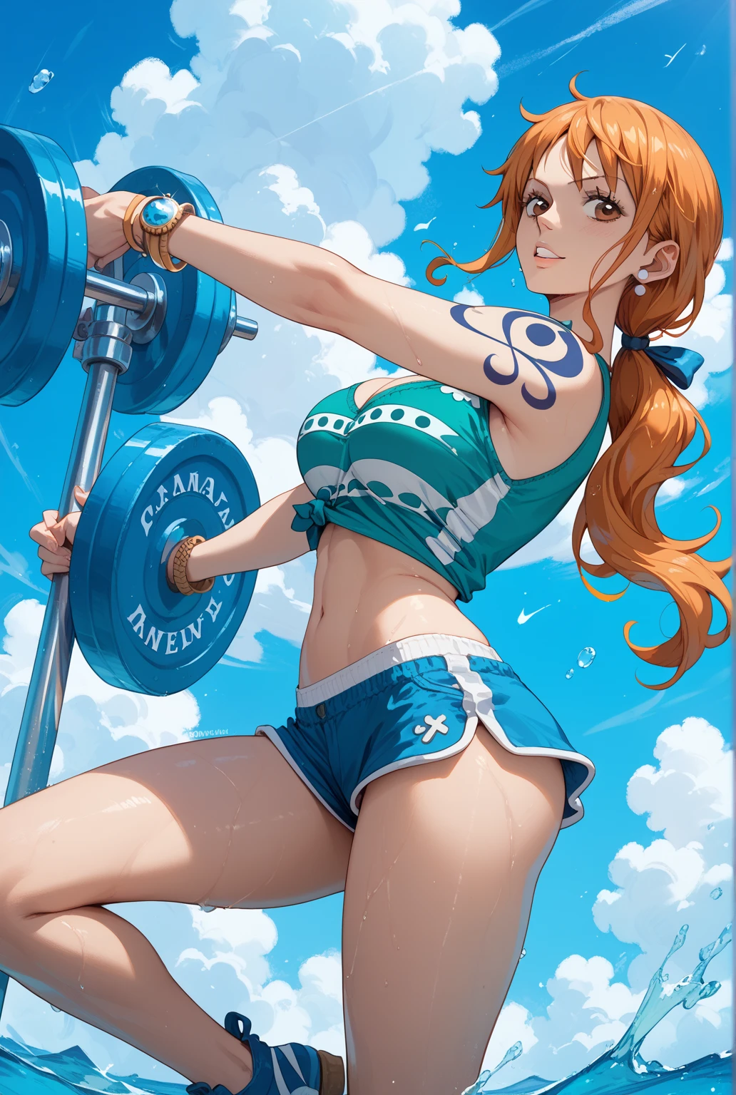 ((My Hero Academia Style)), (Simple background), ((1girl)), (((High resolution)))), ((solo)), (white backgrounid:1.3), (((A strong and confident girl))), ((((Ragatha)))), (((The Amazing Digital Circus))), (((is wearing boxing gloves black and flexing her biceps))), ((((she wears black sports bra and shorts)))), (((the biceps on her arms are flexed))), ((((Her lips are slightly parted)))), ((((wearing boxing gloves black)))), ((((flexing her biceps)))), ((((perfect anatomy)))), ((((perfect hands)))), ((((perfect face)))), ((((super detailed)))), ((((photo of full body:1.5)))), ((((wide thighs)))), ((((toned thighs)))), ((((wide hips)))), ((((toned hips)))), ((((toned calves)))), ((((Marked muscles)))), ((((toned body)))), ((((Abs)))), ((((marked abdomen)))), ((((exposed abdomen)))), ((((Bare legs)))), ((((ragdoll skin)))), ((((ragdoll seams)))), ((((ragdoll body)))), ((((redhead curls))), (((curls))), (((redhead))), (((blue button right patch))), (((right button patch))), (((blue right patch))), ((((blue button patch))), (((patch))), ((blue button)), (((sexy posture))), (((medium breasts))), (((broad shoulders))), (((Amazon body))),