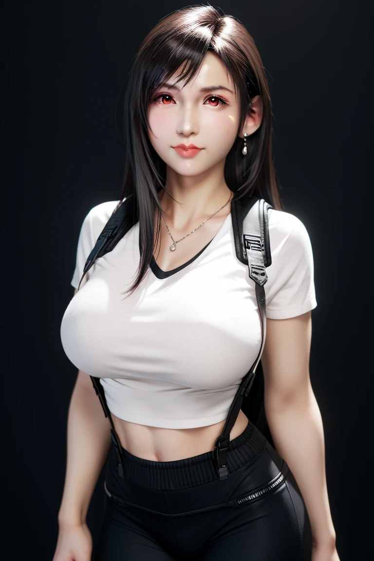 nsfw, (((shirt lift:1.5, showing nipples))), (top quality, masterpiece), (((FF7,Tifa_lockhart))), rocket tits, (((suspender, tank tops, A dark-haired, length hair, elbowgloves))), ((Beautiful detailed red eyes)), (Beautiful highlights of red eyes)), Facial light, navel, High exposure, (((tight mini-skirt))), Exposure of the abdomen. ribs, abs, nsfw, shirt lift:1.5, (showing nipples), (solo), (bar counter),(cute pose:1.3),Ultra-detailed face, (((FF7,Tifa_lockhart))), (black brown hair, big breast: 1.8),nsfw, (showing nipples), about 18 years old,kawaii, (seductive smile:1.3), nsfw, shirt lift:1.5, (showing nipples)