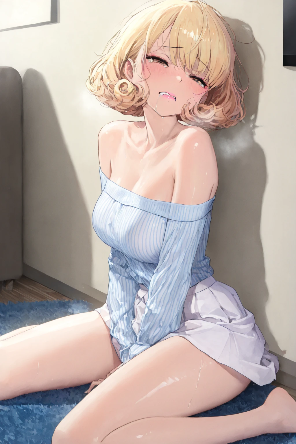 (masterpiece), 1girl, pale skin, blonde hair, short hair, blue eyes,