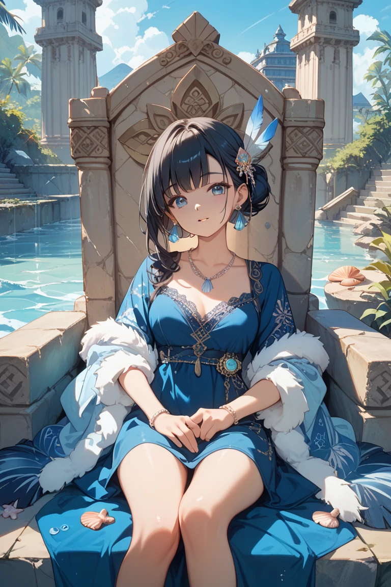 garota 18 anos cabelo azul escuro, garota sexy, armadura branca, vestido branco marcando a bunda, bunda marcada, castelo medieval, anime traits, 8k, parede de pedra ao fundo, peito pequeno, armadura branca, armadura magica