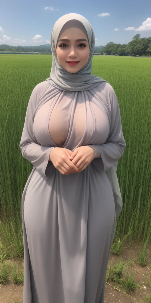 women in hijabs pose for a picture in front of a forest, makeup, thick neck, thicc, side boob, cleavage, women full body, covered breasts, wearing tight bride clothes, middle body shot, pink body, pregnant, covered in pink flesh, smooth pink skin, hijab, 1girl, large breasts size, 70mm, nsfw