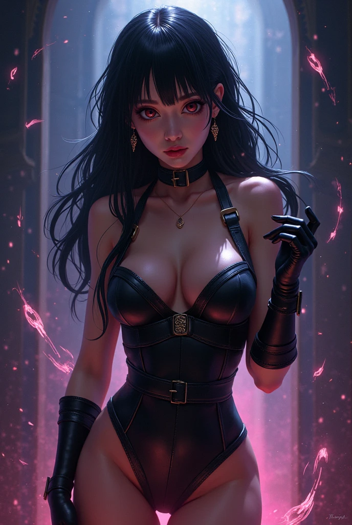 (best qualityer,4K,high resolution,work of art:1.2),ultra detali,アニメ,dance club vibe,intense gaze,a stunning figure with a mix of thick and thin proportions,neon lights,dynamic poses,swirly vibrant colors,dramatic composition,powerful emotions,vivid expressions,futuristic scenery,masterful illustration,electric atmosphere,energy and movement,captivating art,stylized character design,charming visuals,meticulous attention to detail,Expressive eyes and facial features,intense and seductive looks,dynamic lighting effects,artistic narrative,immersive experience.