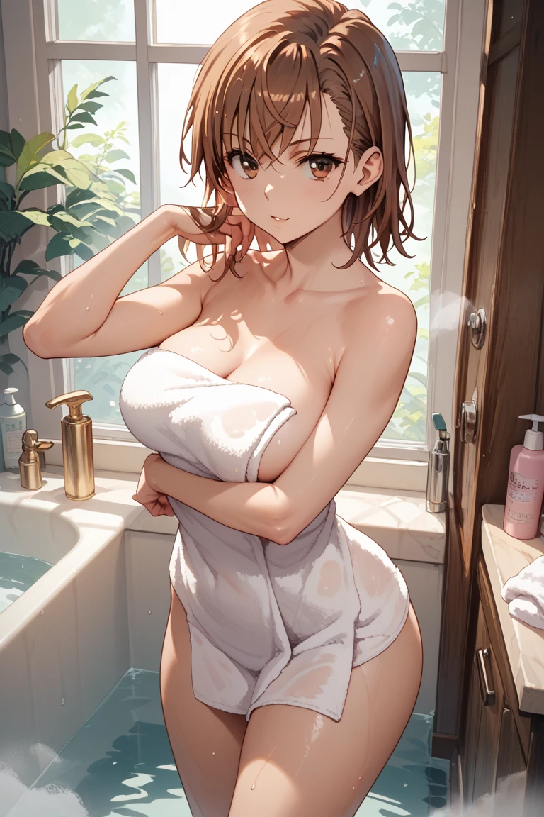 (((Misaka Mikoto))), (((Wash your body in the bathtub))), (((Buble))), The highest image quality, high high quality, high detal, 超A high resolution, 8K, depth of fields, Cinematography, intricately details, elaborate, Meticulous, Magnificent, Maximum detail, Ultimate beauty,Chest hidden by bubbles