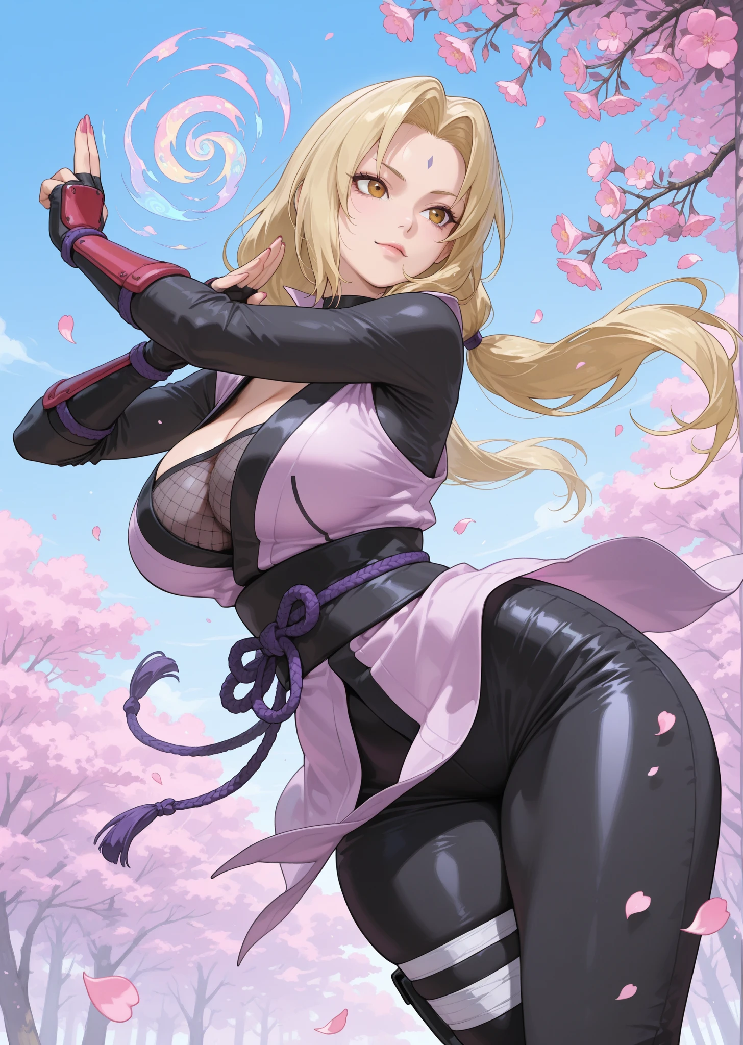 HighestQuali,tmasterpiece,A high resolution,Rose hair,Lori huge breasts cleavage,long whitr hair,1 woman,Purple skirt