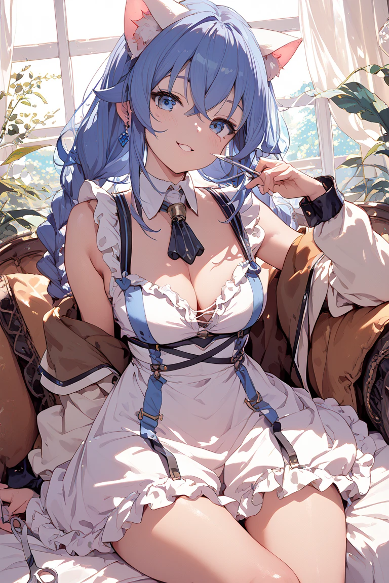 (Masterpiece, Best quality, Ultra-detailed, A high resolution), Perfect face, side-lighting, Glossy glossy skin, 裸露的女 ，Masturbation， light blues，Masturbation，with no underpants，Revelation，legs separated， Lateral breast exposure， Chest exposure， Scratches， Vaginal opening， Revelation ，Vaginal opening， legs separated，Scratches，with no underpants，Revelation，The vaginal opening is exposed，Vaginal opening valgus，Scratches，Masturbation，masturbated，masturbated ，The vaginal opening is visible，，
eBlue eyes , High heels， hair adornments, bangs, Light blue hair, Butterfly hair ornaments, Kamisato, Kamiasto ayaka \(heytea\),