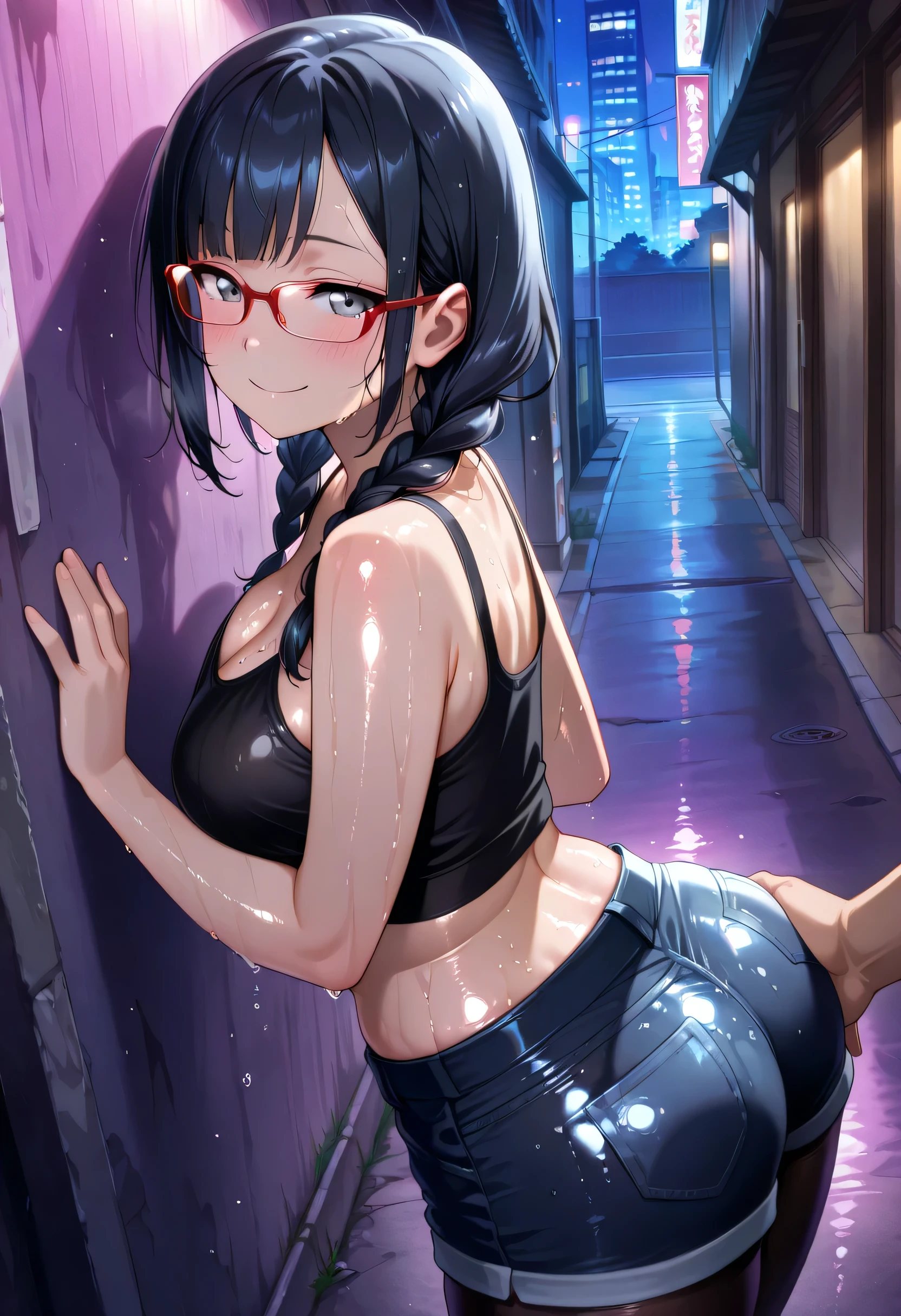 masterpiece, best quality,multiple 、 hair ornament, ponytail, hairclip,  eyes, bandana, striped, smile, short hair, shorts, long hair,looking at viewer, hug, shirt、Nipples、Sit down and spread your legs wide((Sunburned skin、naked))((Male organ))、Show your ass、Glasses、((Nipples))((Fainting girl))((big breasts))((Show your back))((Cream Pie))(()(((sex)))((Big Ass))((I narrowed my eyes and opened my mouth、Wow smile))((()))