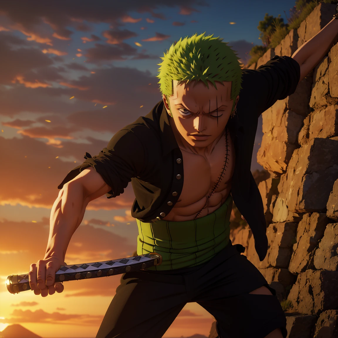 8 year old boy,One Piece,Roronoa Zoro,of a real