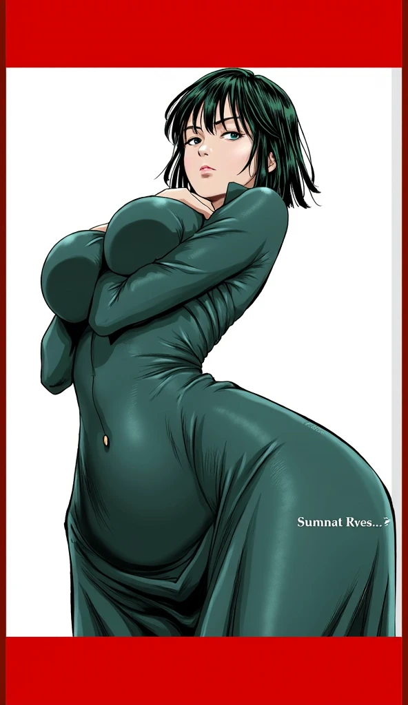 _asura style, breasts, fubuki (one ounch man) blizzard (one punch man), long dress, anal sex, ass focus, huge penis, 1girl, 1boy, hetero, cleavage, long_hair, navel, large_breasts, blush, thighs, wet