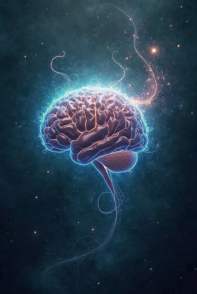 Crie a uma imagem de um celebro🧠 só que 
Com o fundo galático verde 