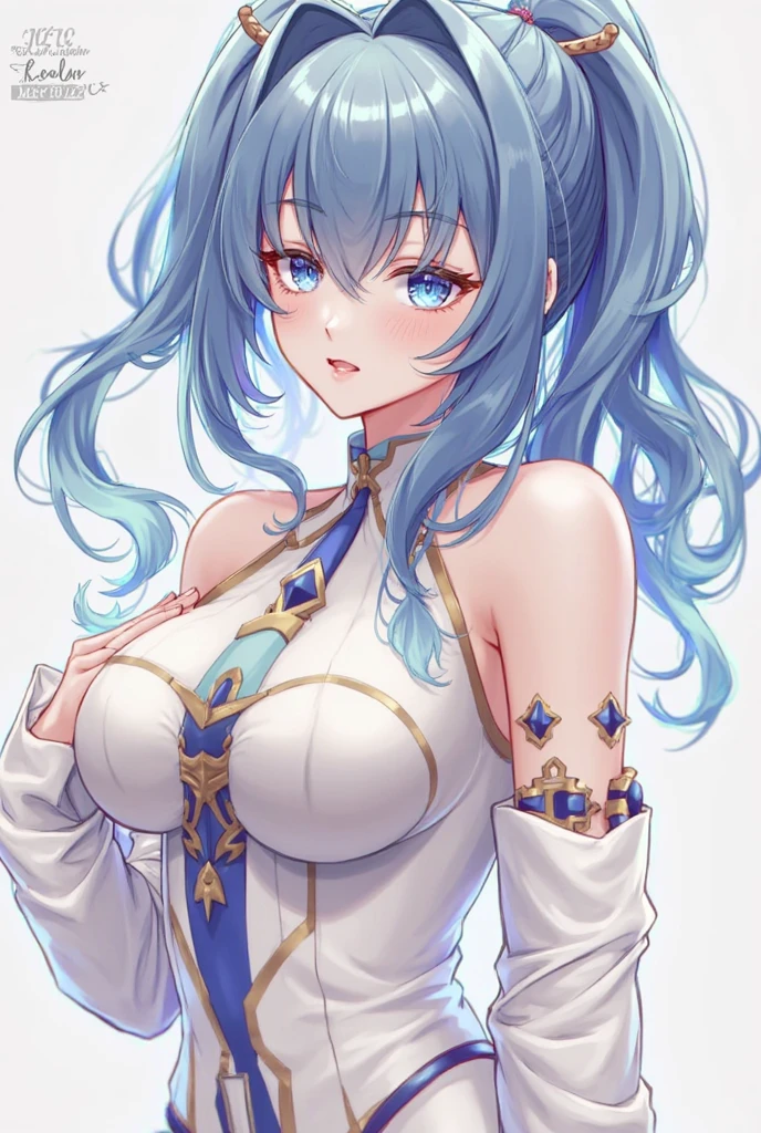 <lora:FLN-10:0.8>,(face lighting:0.8),bright backlight,super high resolution,best quality,Photos,4k,(Realistic:1.2),FLN,1girl,1girl,gloves,blue hair,blue eyes,hair flower,rose,look at the audience,hair_ornament,bangs,standing,thigh,blue clothes,