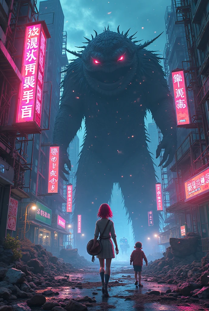 (award winning 8k concept art:1.3) of (mad giant zombie chibi in the city, open mouth, scared crowd:1.3), extremely detailed background, darkness, flash, sweet, front, epic, (masterpiece:1.4), (best quality:1.4), Amazing, beautiful, finely detailed, (Depth of field:1.4), 8k, fine art, stunning, (light reflections:1), (crisp:1.6), red twin tails, vibrant, (edge detection:1.4), absurdres, impressive, 120mm, clear, lens flare, wide shot, wide angle, powerful