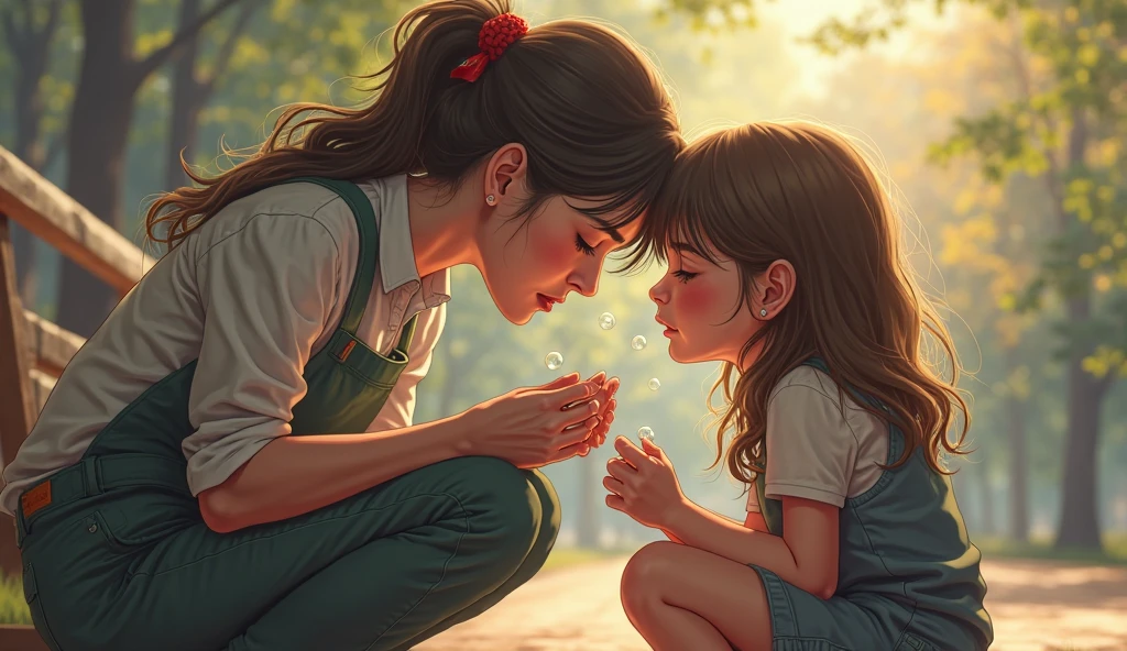 A young person reaching out to reach a child 