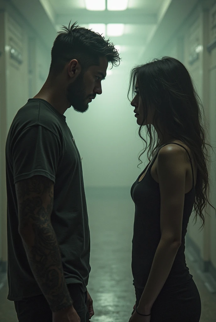 Create an image that shows psychological violence between 2 people who have violence