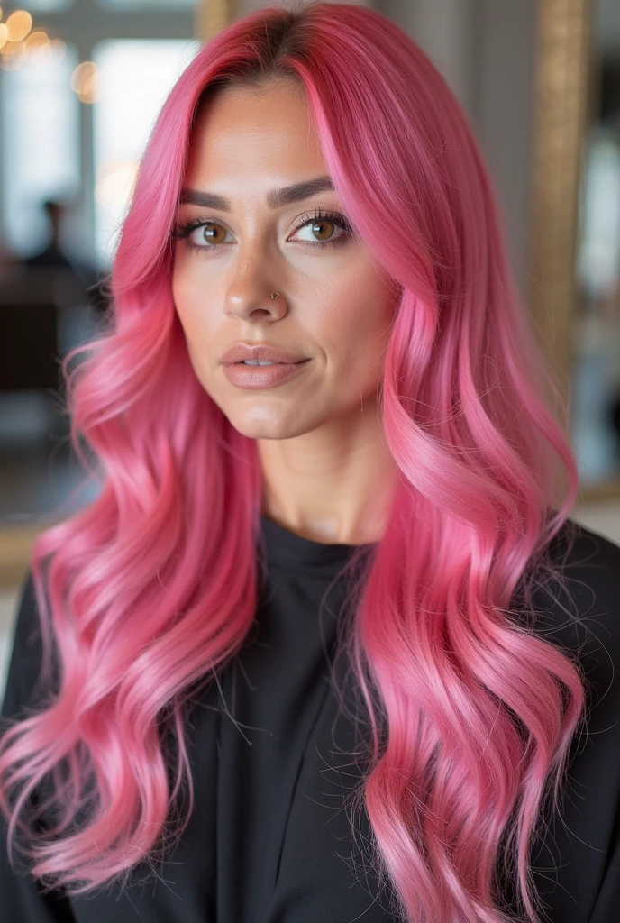 a 50 year old grandmother who has Carmit Bachar having her hair done