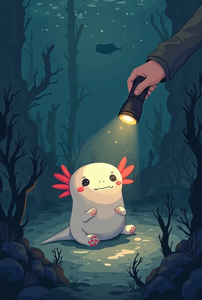 anime style、Sakabambaspis、fish、no background、1 fish、cute