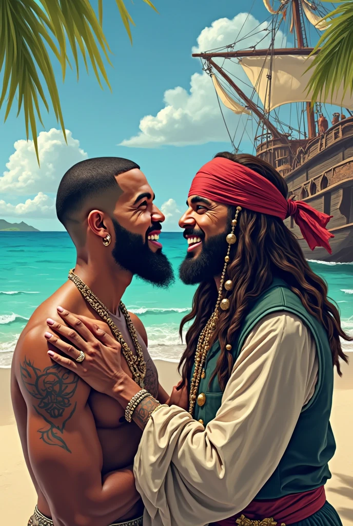 Super muscular adult boar beastman,(Wear Hawaiian traditional clothing:1.7),Open your mouth and stick out your tongue,(Surrounded by erect men:1.2),(a large amount of semen on the face and body,:1.8),Southern Island,(Deep Throat:1.5),scrotum,Brown fur,Black hair and beard,Anal Sex,Kneeling,Tattoo,Nipple ring piercing