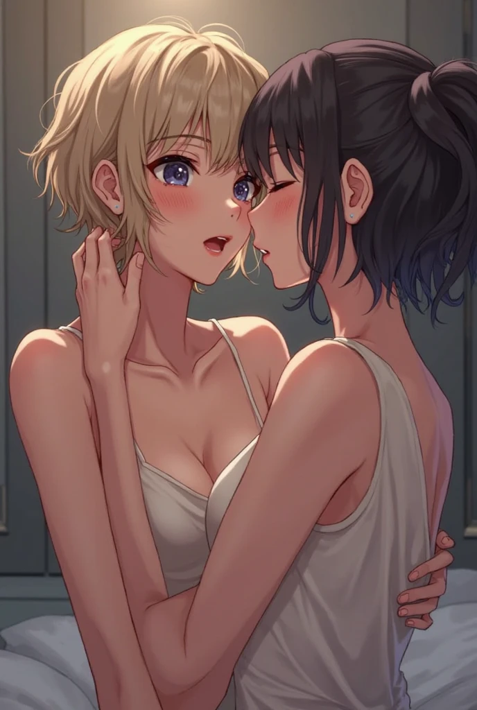 Naked Girls french kissing