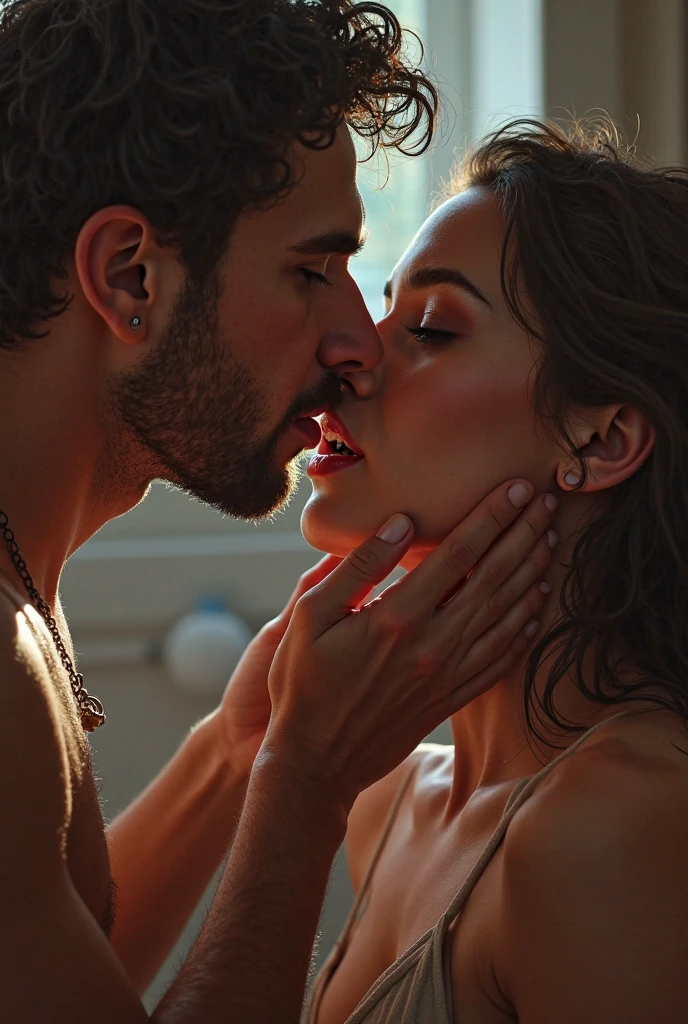 A woman sucking a man's penis