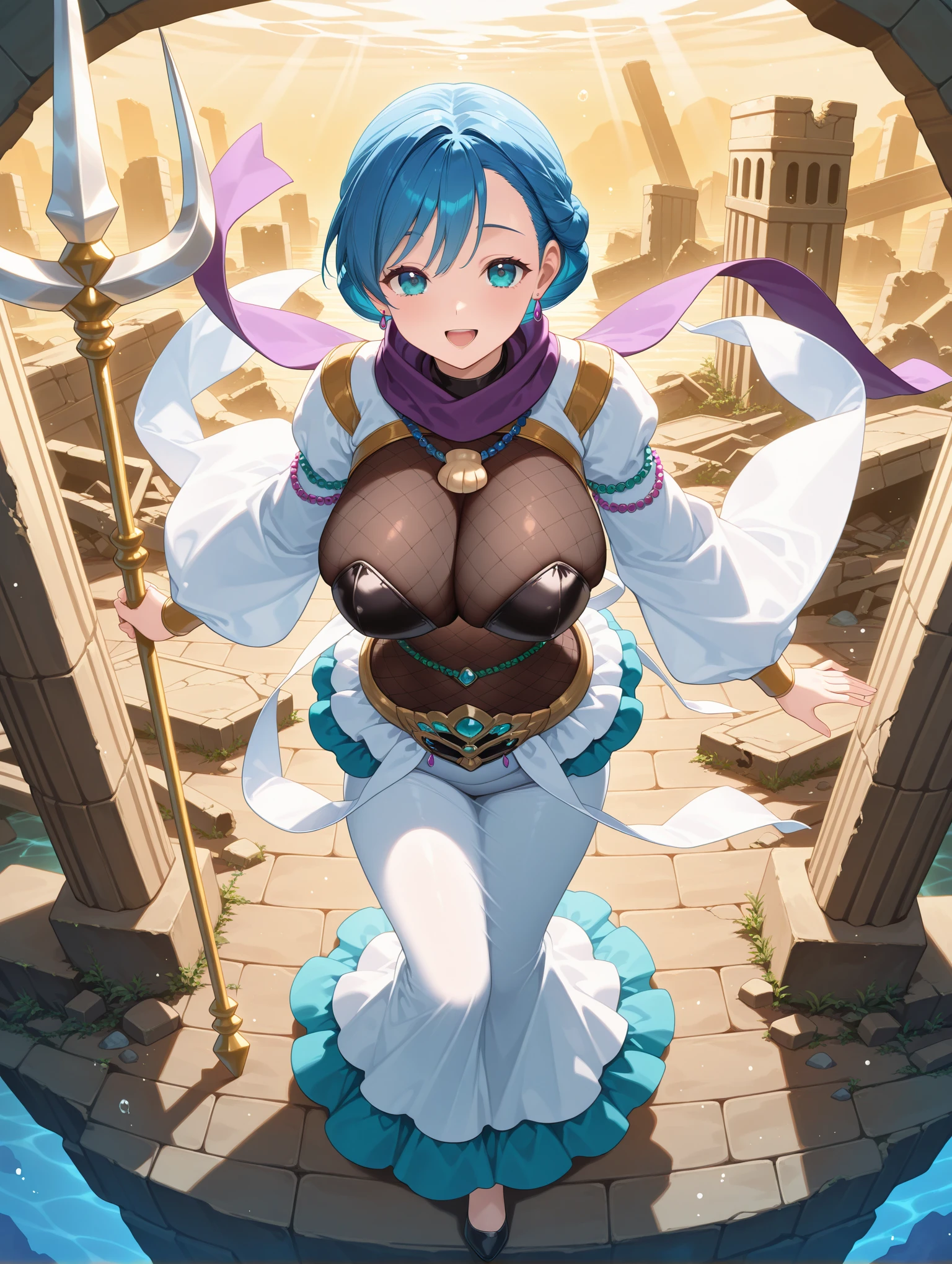 quality\(8K,Extremely detailed CG unit wallpaper, masterpiece,high resolution,top-quality,top-quality real texture skin,Surrealism,提high resolution,RAW photos,Best quality,Very detailed,,light,Ray Tracing,Golden Ratio\),Mechanical Girl,Doll girl,Glowing eyes,Doll eyes,matriarchal,braid,垂在胸侧的braid,mature body,Mature system,cloak,小cloak,小cloak,bandeau outfit,Off-shoulder dress,Strapless dress style,cute,gentle,gentle,kindliness,Slender figure,Close-up above the waist,Big breasts,Big Tits,belt,机械belt,Tights,Tights,宝石belt,宝石belt,White skin,White underwear,袍子front swing,front swing,Gradient over-the-knee socks,Nude Apron,Rainbow gradients,Gradient color arm guard,Gradient color sleeves