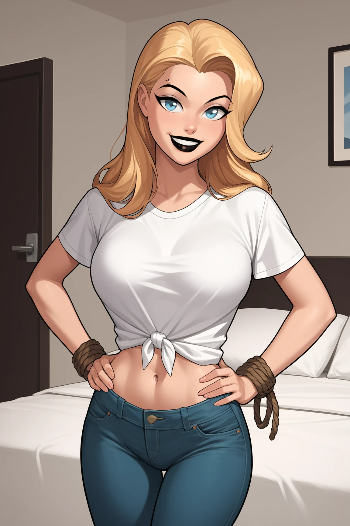 Personagens GTA estilo artgerm  femininas Yvonne Strahovski estilo de desenho animado:1.2), Woman from Southern Brazil Drawing Art Gaucho Artline white background woman Cartoon image of a woman , roupas sensuais , garota super valente destemida , Ilustra??o estilo desenho animado, estilo de arte dos desenhos animados, estilo de arte dos desenhos animados, digital illustration style, design de personagens altamente detalhado, arte digital detalhada fofa, City fan art, design de personagem retrato, beautiful digital illustration, retrato de alta qualidade, arte em quadrinhos, retrato do design do personagem, Busty without clothes and medium breasts female character two girlfriends Beautiful character pose in dynamic pose two women together Yvonne Strahovski on the left and together with Jennifer Connelly on the right with a symmetrical body with a corset and beautiful breasts, corpo bem definido, delicado e sensual, estilo de desenho animado, digital illustration with each other artgerm style Angelica - Fate/Kaleid Liner Prisma Illya cartoon style digital illustration colorful background diverse attractive woman sesy beautiful female symmetrical breasts beautiful breasts in cartoon style digital illustration art, melhor qualidade,Cartoon style digital illustration style Jill Valentin resident Evil (papel de parede extremamente detalhado da unidade CG 8k), (melhor qualidade), (best illustration), (melhor sombra), absurdos, Realistic lighting, (abismo), lindo brilho detalhado, arte de , Cartoon style digital illustration style artgermstyle Cartoon style digital illustration GTA mulher de 35 anos, very long blonde hair down to the waist and half curly with bangs, seios pequenos, olhos grandes com um brilho apaixonado, olhos verdes mel, Um lindo sorriso, wearing a long black t-shirt with a green feminine suit and jeans, in a serious and sweet comic-style pose, alta qualidade