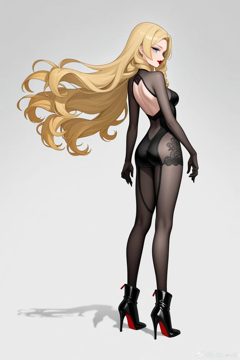 'The image is a digital art piece that appears to be a sketch or illustration of a female figure. The figure is standing in a side profile with her body slightly turned to the side. She is wearing a futuristic-looking outfit with a high-waisted top and thigh-high boots. The outfit is made up of various geometric shapes and lines, creating a grid-like pattern.\n\nThe figure has long blonde hair that is flowing in the wind and is looking directly at the camera with a serious expression on her face. The background is a light beige color with a grungy texture, giving the image a vintage or industrial feel. The word "inspire" is written in a bold, black font at the top of the image. The overall color scheme is mostly black and white, with some hints of blue and gray.