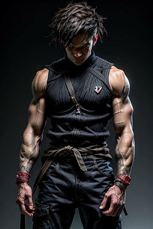 bodybuilder, anime fcPortrait, (masterpiece), (extremely intricate), fantasy, (((photorealistic photo of an evil hermit, male, villain, anti hero, evil face, masculine face, medium hair, Maroon hair, wicked, cruel, sinister, malicious, ruthless, masculine, athletic))), (((dark bloody clothing, intricate details on clothing))), (perfect composition:1.4), aspect ratio 1:1, beach, deviantart hd, artstation hd, concept art, detailed face and body, award-winning photography, margins, detailed face, professional oil painting by Ed Blinkey, Atey Ghailan, Jeremy Mann, Greg Manchess, Alex Gray, trending on ArtStation, trending on CGSociety, intricate, high detail, sharp focus, dramatic, award winning matte drawing cinematic lighting octane render unreal engine volumetrics dtx